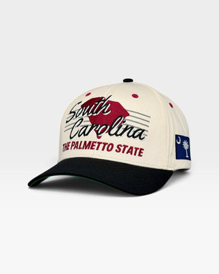 South Carolina Snapback - The Willy B (Cream/Black) - Shells Vintage Hat Co.