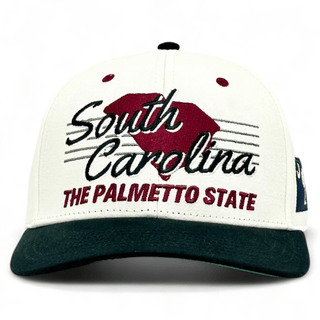 South Carolina Snapback - The Willy B (Cream/Black) - Shells Vintage Hat Co.