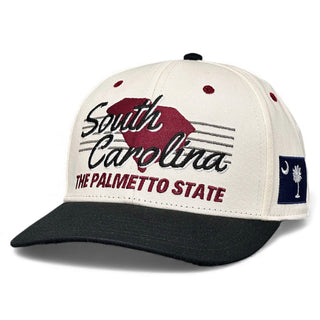 South Carolina Snapback - The Willy B (Cream/Black) - Shells Vintage Hat Co.