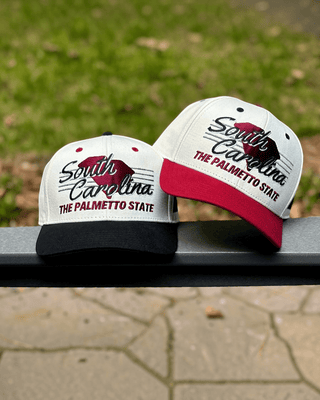 South Carolina Snapback - The Willy B (Cream/Black) - Shells Vintage Hat Co.