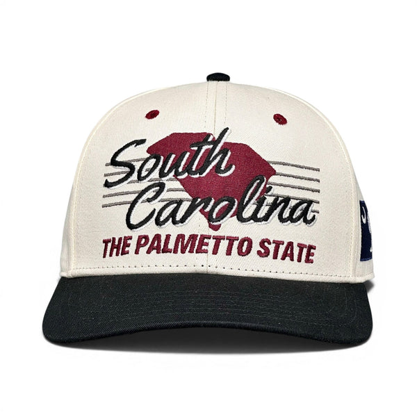 South Carolina Snapback - The Willy B (Cream/Black) - Shells Vintage Hat Co.