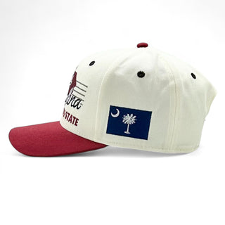 South Carolina Snapback - The Willy B (Cream/Garnet) - Shells Vintage Hat Co.