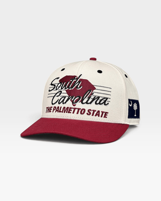South Carolina Snapback - The Willy B (Cream/Garnet) - Shells Vintage Hat Co.
