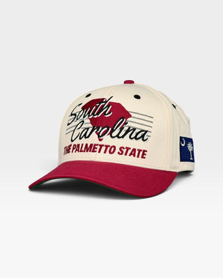 South Carolina Snapback - The Willy B (Cream/Garnet) - Shells Vintage Hat Co.
