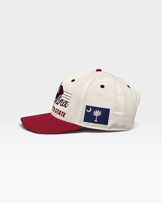 South Carolina Snapback - The Willy B (Cream/Garnet) - Shells Vintage Hat Co.