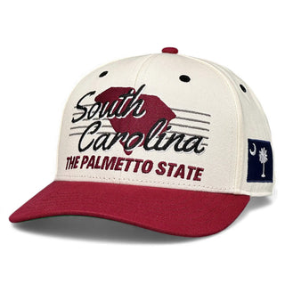 South Carolina Snapback - The Willy B (Cream/Garnet) - Shells Vintage Hat Co.