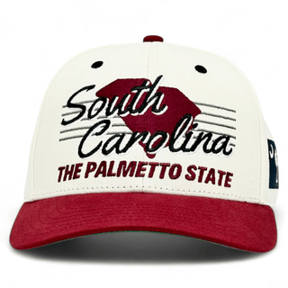 South Carolina Snapback - The Willy B (Cream/Garnet) - Shells Vintage Hat Co.