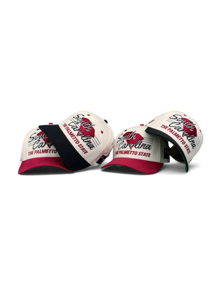 South Carolina Snapback - The Willy B (Cream/Garnet) - Shells Vintage Hat Co.