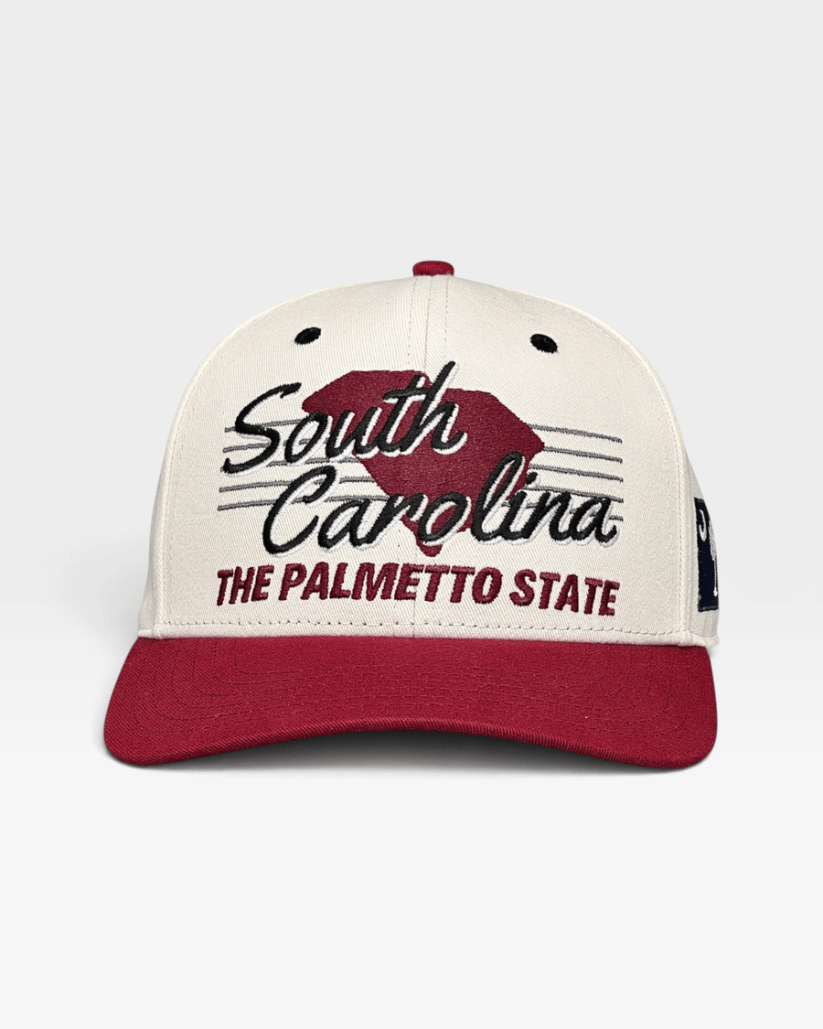 South Carolina Snapback - The Willy B (Cream/Garnet) - Shells Vintage Hat Co.