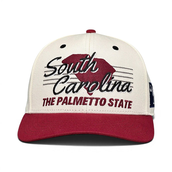South Carolina Snapback - The Willy B (Cream/Garnet) - Shells Vintage Hat Co.