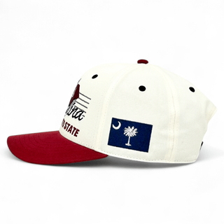 South Carolina Snapback - The Willy B (Cream/Garnet) - Shells Vintage Hat Co.