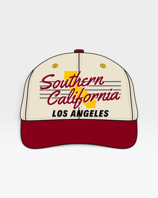 Southern California Snapback - The Trojan (Cream/Crimson) - Shells Vintage Hat Co.