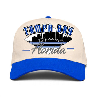 Tampa Bay Snapback - The St. Louis (Cream/Blue) - Shells Vintage Hat Co.