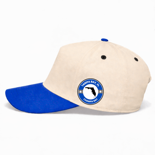 Tampa Bay Snapback - The St. Louis (Cream/Blue) - Shells Vintage Hat Co.