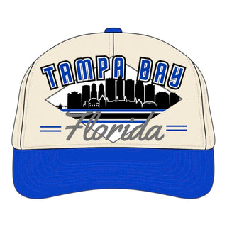 Tampa Bay Snapback - The St. Louis (Cream/Blue) - Shells Vintage Hat Co.