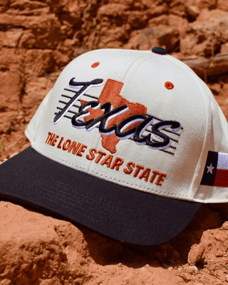 Texas Snapback - The Longhorn (Cream/Black) - Shells Vintage Hat Co.