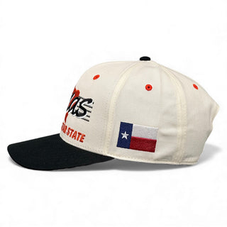 Texas Snapback - The Longhorn (Cream/Black) - Shells Vintage Hat Co.