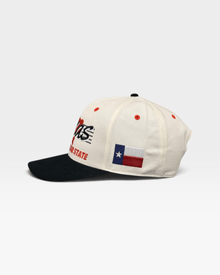 Texas Snapback - The Longhorn (Cream/Black) - Shells Vintage Hat Co.