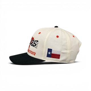 Texas Snapback - The Longhorn (Cream/Black) - Shells Vintage Hat Co.
