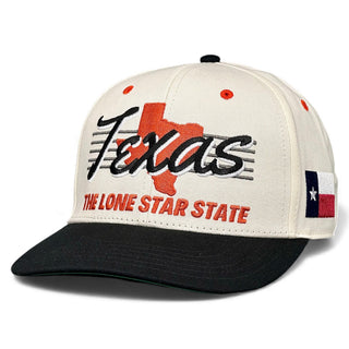 Texas Snapback - The Longhorn (Cream/Black) - Shells Vintage Hat Co.