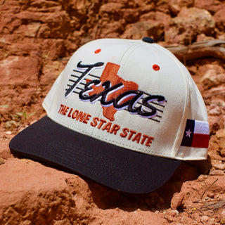 Texas Snapback - The Longhorn (Cream/Black) - Shells Vintage Hat Co.
