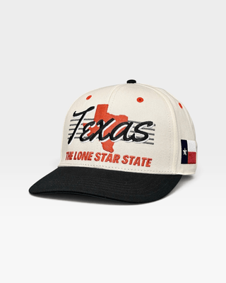 Texas Snapback - The Longhorn (Cream/Black) - Shells Vintage Hat Co.