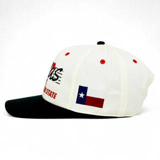 Texas Snapback - The Longhorn (Cream/Black) - Shells Vintage Hat Co.