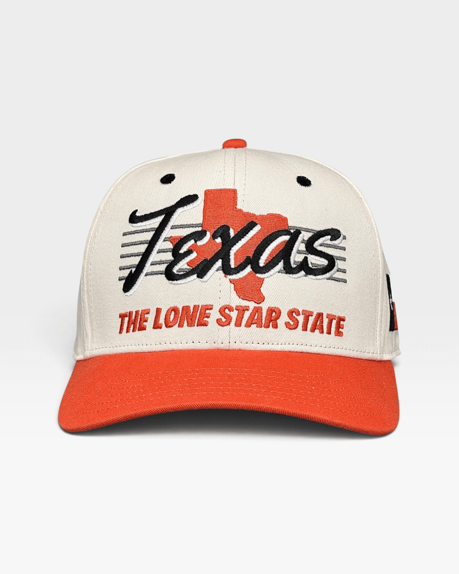 Texas Snapback - The Longhorn (Cream/Burnt Orange) - Shells Vintage Hat Co.