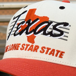 Texas Snapback - The Longhorn (Cream/Burnt Orange) - Shells Vintage Hat Co.
