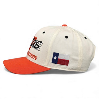 Texas Snapback - The Longhorn (Cream/Burnt Orange) - Shells Vintage Hat Co.