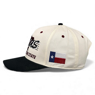 Texas Snapback - The Manziel (Cream/Black) - Shells Vintage Hat Co.