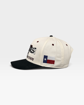 Texas Snapback - The Manziel (Cream/Black) - Shells Vintage Hat Co.