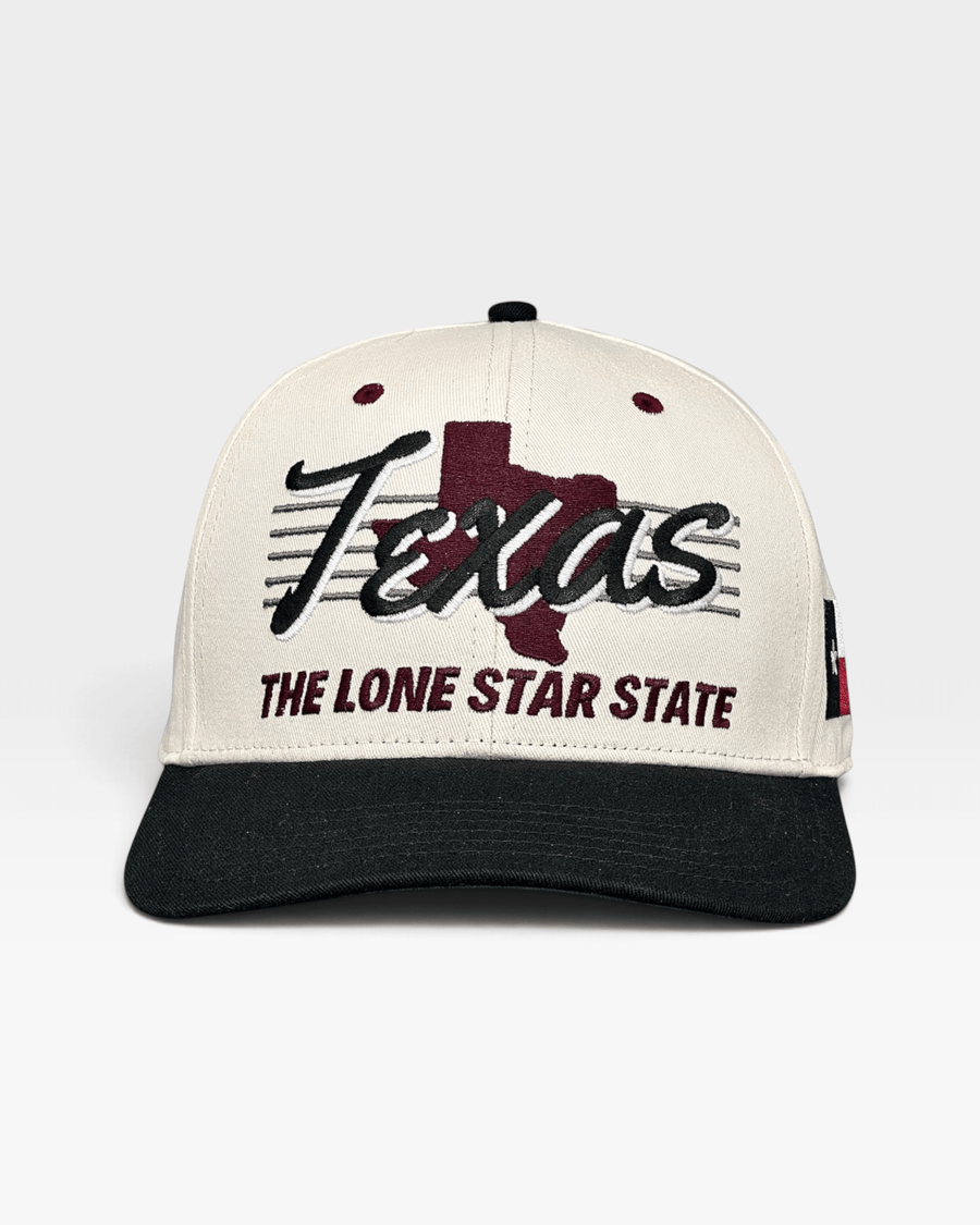 Texas Snapback - The Manziel (Cream/Black) - Shells Vintage Hat Co.