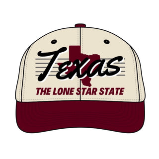 Texas Snapback - The Manziel (Cream/Maroon) - Shells Vintage Hat Co.