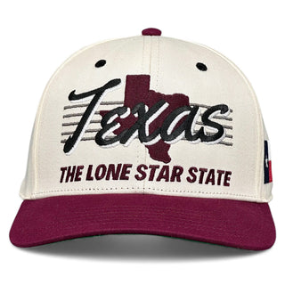 Texas Snapback - The Manziel (Cream/Maroon) - Shells Vintage Hat Co.