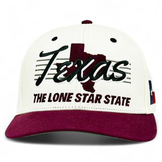 Texas Snapback - The Manziel (Cream/Maroon) - Shells Vintage Hat Co.
