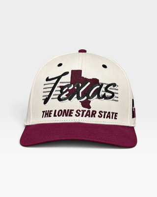 Texas Snapback - The Manziel (Cream/Maroon) - Shells Vintage Hat Co.