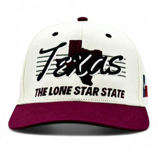 Texas Snapback - The Manziel (Cream/Maroon) - Shells Vintage Hat Co.