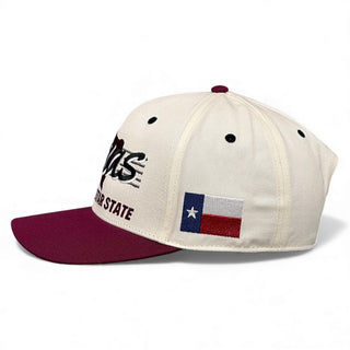Texas Snapback - The Manziel (Cream/Maroon) - Shells Vintage Hat Co.