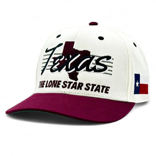 Texas Snapback - The Manziel (Cream/Maroon) - Shells Vintage Hat Co.