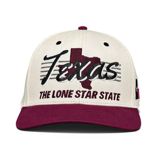 Texas Snapback - The Manziel (Cream/Maroon) - Shells Vintage Hat Co.