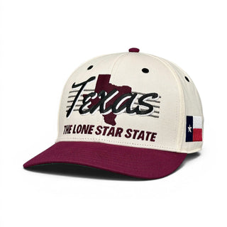 Texas Snapback - The Manziel (Cream/Maroon) - Shells Vintage Hat Co.