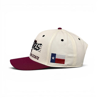 Texas Snapback - The Manziel (Cream/Maroon) - Shells Vintage Hat Co.