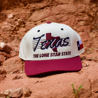 Texas Snapback - The Manziel (Cream/Maroon) - Shells Vintage Hat Co.