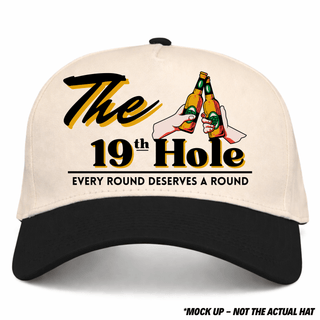 The 19th Hole Snapback (Cream/Black) - Shells Vintage Hat Co.