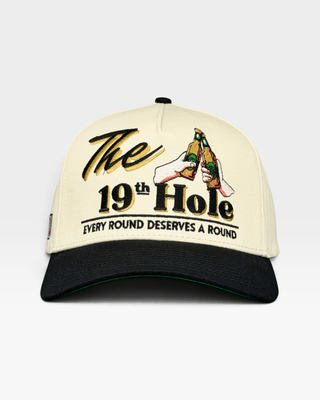 The 19th Hole Snapback (Cream/Black) - Shells Vintage Hat Co.