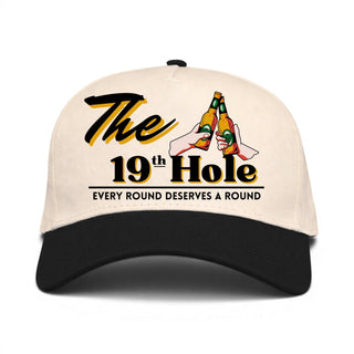 The 19th Hole Snapback (Cream/Black) - Shells Vintage Hat Co.