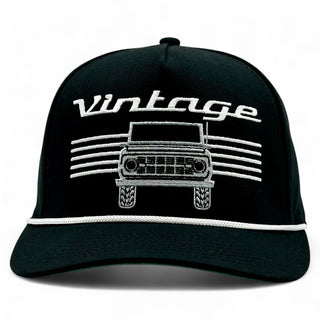 Vintage Modern Snapback - Black - Shells Vintage Hat Co.