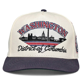 Washington D.C. Snapback - The Ovechkin (Cream/Navy) - Shells Vintage Hat Co.