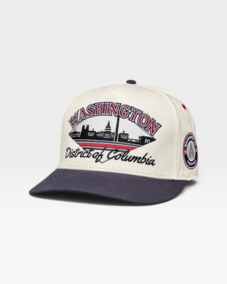 Washington D.C. Snapback - The Ovechkin (Cream/Navy) - Shells Vintage Hat Co.
